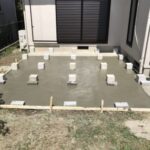 川西市の住宅で完成したコンクリート基礎工事