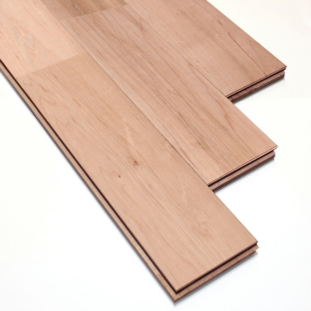 床暖房対応 メープル(カエデ / 楓) ユニ 無垢フローリング 15x90x1820mm【プレミアム】無塗装 | 1.64m²(10枚)/1箱