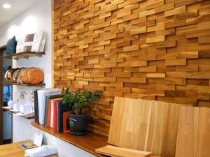 インドネシアチークウォールパネルのアップ写真