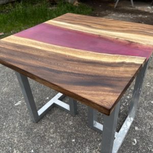 【一点物】モンキーポッド×くすみピンクの煌めく大人フェミニンなレジンテーブル