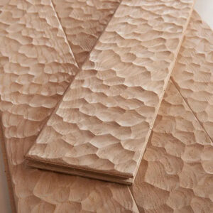 表面特殊加工「スプーンカット(SPOON CUT)」 アッシュ(タモ) 一枚もの 複合フローリング 15x120x1820mm|プレミアムグレード【無塗装/自然塗料】 1.53㎡(7枚)/箱